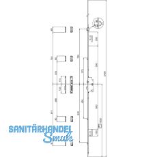 MFV-Schloss MACO Z-TS PT i.S, DM 80 mm,Stulp 2400 x 16 x 3 mm eckig,silberfrbig