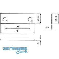 Unterlegplatte zu Schlieblech, eckig, Strke 1,5 mm, Kunststoff wei