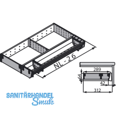 BLUM ORGA-LINE Besteckeinsatz/Facheinteilung Set ZSI.XXXKI3N, Nennlnge 550 mm