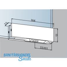 Unterer Eckbeschlag DORMA PT 10, Glas 10 mm, silber eloxiert (03.100)