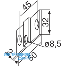 Befestigungslaschen zu PT30, Aluminium silber eloxiert