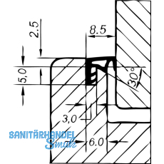 berschlagdichtung ACF 5891, Kunststoff wei