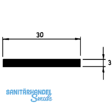 Schlagleiste flach 30 mm, L 2500 mm, Kunststoff beige