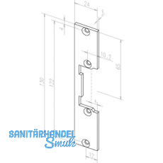 Flachschlieblech kurz KL, 24 x 130 x 3 mm, 09635-01, Edelstahl