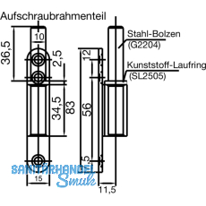 Trband Rahmenteil 10.407, Stahl verzinkt