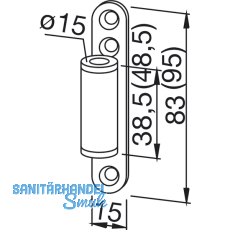 Trband Rahmenteil 11.405, Bandhhe 38,5 mm, Stahl verzinkt