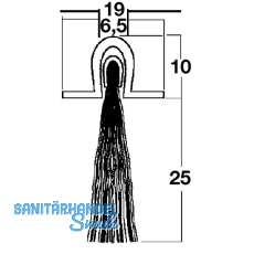 Trdichtungsbrste m. U-Profilleiste, 2000 mm, Borsten schwarz,dunkelbraun elox.