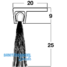 Trdichtungsbrste m. Winkelprofilleiste, 2000mm,Borsten schwarz,dunkelbr. elox.