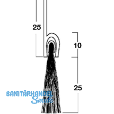 Trdichtungsbrste m. gerader Leiste, 2000 mm, Borsten natur, Alu natur