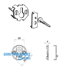 UWG-Verbinder,  30 mm, Einlasstiefe 4,5 mm, Stahl verzinkt