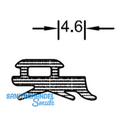 Verglasungsdichtung auen, auf Ma geschnitten, Kunstst. APTK schwarz (750004)