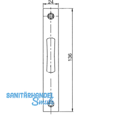 Schlieblech flach f. Rohrrahmen-Riegelschloss, 136 x 24 x 3 mm, Edelstahl