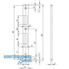 Schlieblech U-frmig Falle und Riegel, 245 x 24 x 6 mm, Edelstahl