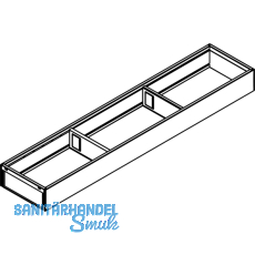 BLUM AMBIA-LINE Schubkastenrahmen schmal, NL600mm, B100mm, Stahl Seidenwei