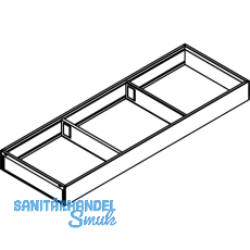 BLUM AMBIA-LINE Schubkastenrahmen breit, NL650mm, B200mm, Stahl Seidenwei