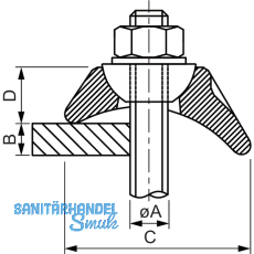 BEAM CLAMP BK1G12 Stahltrgerklemme M12 Sphaeroguss feuerverzinkt