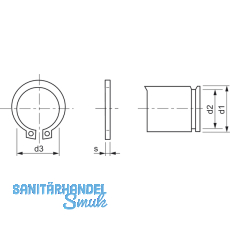 DIN 471A 26x1.2 Federstahl blank Sicherungsring fr Wellen