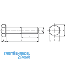 DIN 931 8.8 M12x 60 verzinkt Sechskantschraube mit Schaft