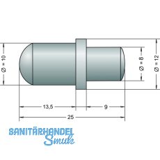 Aufdruck- Federbolzen, 10 mm, (1021)