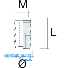 Einschlagmuffe M6; 8,5 x 10,2 mm; Kunststoff