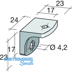 Schrankverbinder Corner 2, 23 x 23 x 24 mm, Kunststoff wei