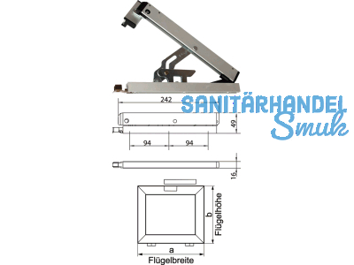 OL90 GEZE Schere mit Standard-Flgelbock 030373