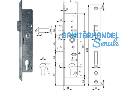 Portalschloss 870/45mm ohne Wechsel S065A62000 223909