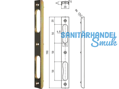 U-frmiges Schlieblech SB.SR.U. 190 x 20 mm mit Bombierung