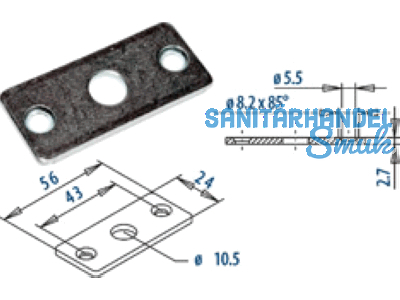 Schliessblech Fuhr 263 56 x 24 mm