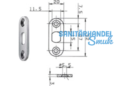 Stangenschliessblech Panik verzinkt B 9000 0291