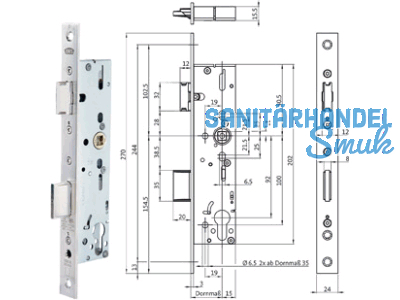 Panikschloss B-18200 Funktion B 1-flg. 35/92/9/270x24x3 links