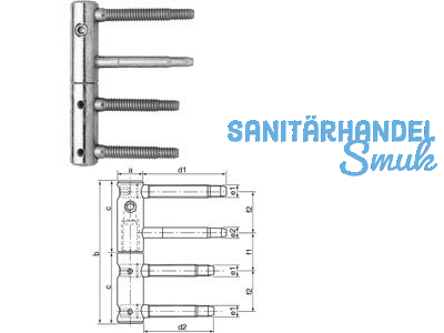 Einbohrband 11R-20-007 3-DIM verzinkt GSS Gr. 20 Bandhhe 112 mm