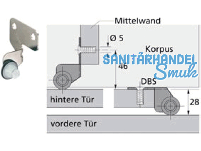 Distanzrolle fr hohe Schiebetren 27740