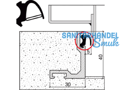 Dichtung 620.1 zu Tap schwarz (1 Krt. a 50 lfm)