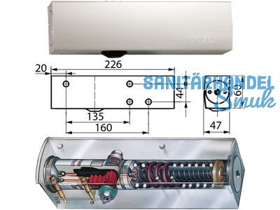 Trschlieer GEZE TS 3000 V EN 1-4 weiss ohne Gestnge 028350