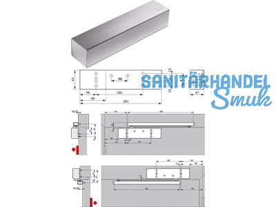 Trschliesser Dorma TS 92-B, EN 2-4 silber, ohne Gleitschiene