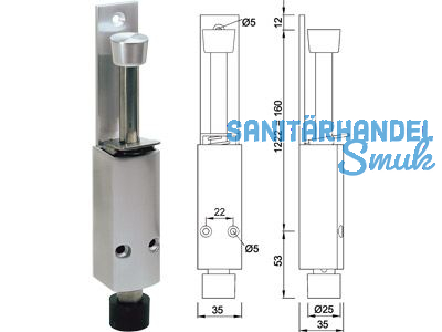 Trfeststeller 1222.47 Hub 60 mm 40 kg dunkelbraun eloxiert