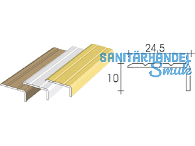 Treppenabschlussleiste L = 2700 mm 10 x 25 mm gold SB