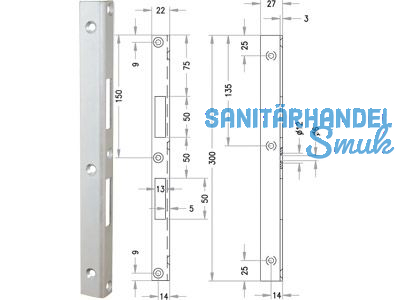 Schliessblech SSB 300 x 22 x 3 mm ohne Bombierung verzinkt