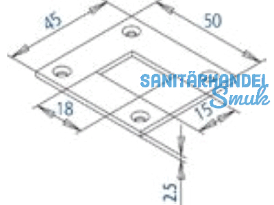 Stangen-Schlieteil 915 Abmessung 50 x 45 mm