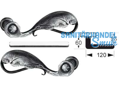 Drckerpaar, Vierkantstift lose 8,5 mm, Trstrke bis 60 mm