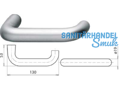 Drckerlochteil 1752-LT FH links/rechts silber eloxiert satiniert