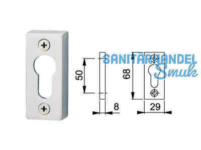 Metalltr-Zylinderrosetten 22S PZ F1 F1 Alu natur 512706