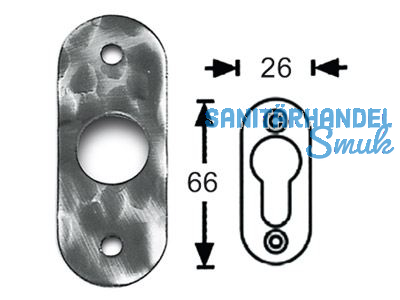 Drckerrosetten oval Thermotrophiert