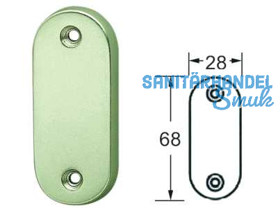 Rosette 655S oval BB Alu poliert