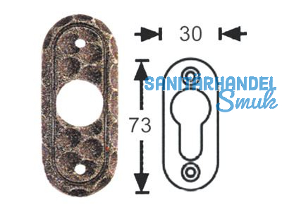 Drckerrosette 85 oval geschmiedet