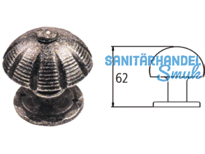 Trknopf 20-80 fix mit runder Rosette geschmiedet