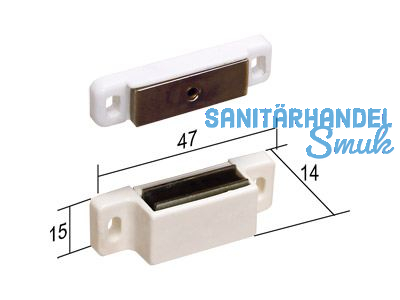 Magnetschnapper 46x22x13 mm weiss Haftkraft 5 kg