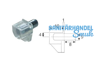 Bodentrger Bodentrger Safety-T  5 mm transparent 4303.124