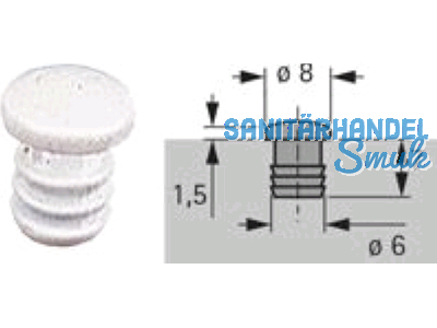 Anschlagpufferfr Bohrung  6 x 7 mm zum Eindrcken braun 21154